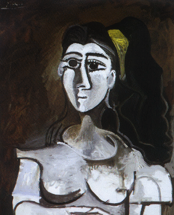 Picasso Bust of Woman with Yellow Ribbon. Jacqueline 1962